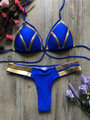 Load image into Gallery viewer, Gold Accent Bikini
