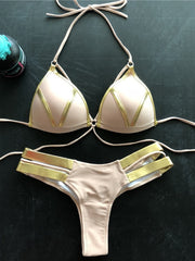 Load image into Gallery viewer, Gold Accent Bikini

