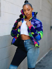 Load image into Gallery viewer, Camo Print Winter Jacket
