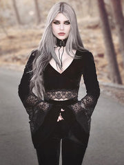 Load image into Gallery viewer, Gothic Crop Top Flare Sleeve
