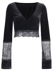 Load image into Gallery viewer, Gothic Crop Top Flare Sleeve
