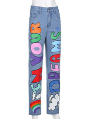 Load image into Gallery viewer, Baggy Graffiti Jeans

