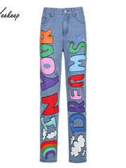 Load image into Gallery viewer, Baggy Graffiti Jeans
