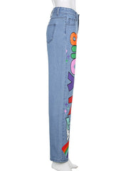 Load image into Gallery viewer, Baggy Graffiti Jeans
