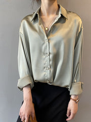 Load image into Gallery viewer, Button Down Silky Shirt
