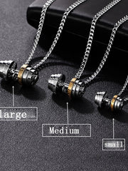 Load image into Gallery viewer, Barbell Pendant Necklace
