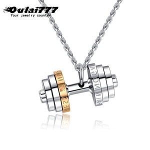 Barbell Pendant Necklace