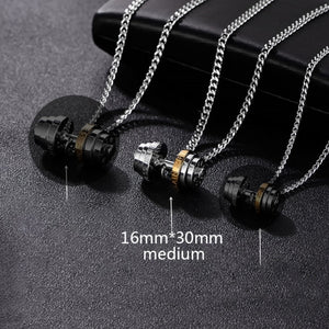 Barbell Pendant Necklace