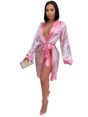 Load image into Gallery viewer, Money Printed Satin Robes

