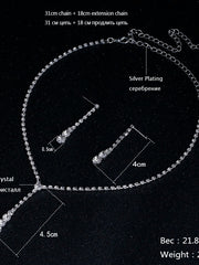 Load image into Gallery viewer, Rhinestone Necklace &amp; Earrings Set
