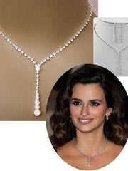 Load image into Gallery viewer, Rhinestone Necklace &amp; Earrings Set
