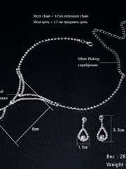 Load image into Gallery viewer, Rhinestone Necklace &amp; Earrings Set
