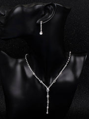 Load image into Gallery viewer, Rhinestone Necklace &amp; Earrings Set
