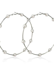 Load image into Gallery viewer, Pearl Hoop Earrings
