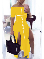 Load image into Gallery viewer, Off Shoulder Split Dress
