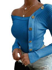 Load image into Gallery viewer, One-Off Shoulder Long Sleeve Top
