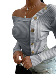 Load image into Gallery viewer, One-Off Shoulder Long Sleeve Top
