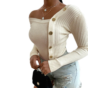 One-Off Shoulder Long Sleeve Top