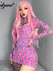 Load image into Gallery viewer, Flame Print Mini Dress
