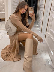 Load image into Gallery viewer, Long Sleeve Cropped Top &amp; Skirt Set
