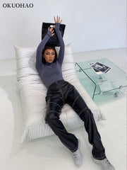 Load image into Gallery viewer, Loose Faux Leather Pants
