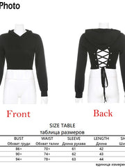 Load image into Gallery viewer, Lace-Up/ Solid Back Hoodie
