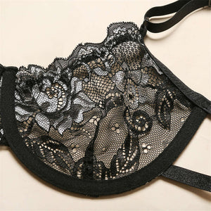 Lace Embroidered Bra & Panties