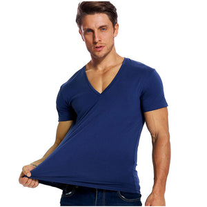Solid V-Neck T Shirt