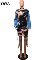 Load image into Gallery viewer, Tie Dye Patchwork Bodycon Mini Dress
