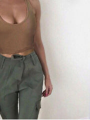 Load image into Gallery viewer, Crisscross Back Crop Top
