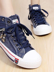 Load image into Gallery viewer, High-Top Canvas Sneakers
