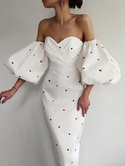 Load image into Gallery viewer, Off Shoulder Lantern Sleeve Dress
