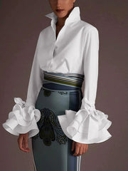 Load image into Gallery viewer, Flare Ruffled Sleeve Blouse
