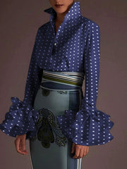 Load image into Gallery viewer, Flare Ruffled Sleeve Blouse
