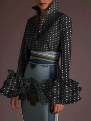 Load image into Gallery viewer, Flare Ruffled Sleeve Blouse
