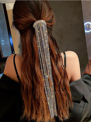 Load image into Gallery viewer, Tassel  Rhinestone Hair Clip
