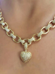 Load image into Gallery viewer, Cubic Zirconia Heart Pendant Necklace
