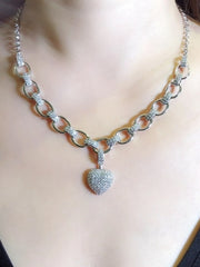 Load image into Gallery viewer, Cubic Zirconia Heart Pendant Necklace
