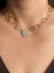 Load image into Gallery viewer, Cubic Zirconia Heart Pendant Necklace
