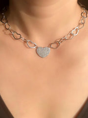 Load image into Gallery viewer, Cubic Zirconia Heart Pendant Necklace
