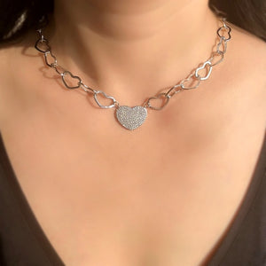 Cubic Zirconia Heart Pendant Necklace