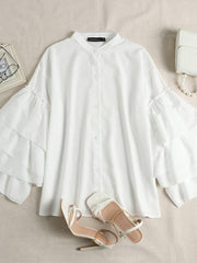 Load image into Gallery viewer, Long Ruffled Flared Sleeve Blouse
