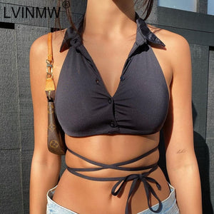 Collar Crop Top