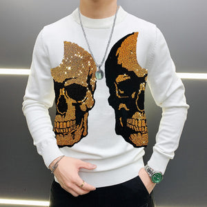 Rhinestone Skull Long-Sleeve T-Shirt