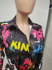 Load image into Gallery viewer, Graffiti Long Sleeve Coat
