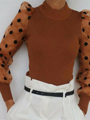 Load image into Gallery viewer, Polka Dot Puff Sleeve Blouse
