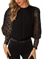 Load image into Gallery viewer, Polka Dot Puff Sleeve Blouse

