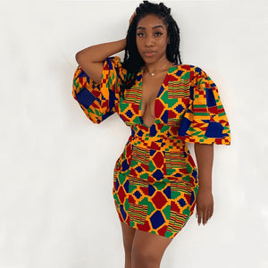 Ethnic African Style Print Dress