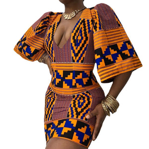 Ethnic African Style Print Dress