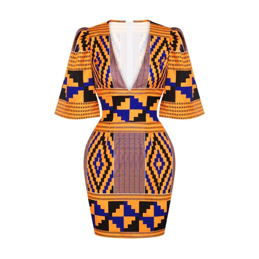 Ethnic African Style Print Dress